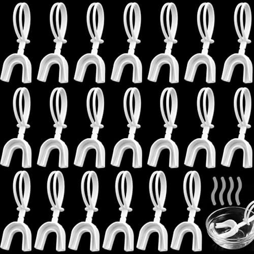 Dunzy 10 Pcs Strapped Mouth Guard Sports Moldable Strap Mouth Guard Football Mouthguard Adult Youth Mouthpiece Protector for Basketball Hockey Wrestling (White) - color: White, size: Adult