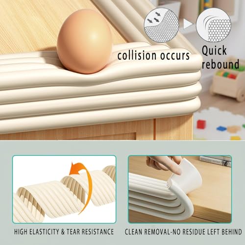 Baby Proofing Edge Corner Protector,Edges with Furniture Desk Edge Cushion& Edge Safety Bumpers,Corner Protector for Baby,Soft Rubber Foam Guard,16.4ft Black