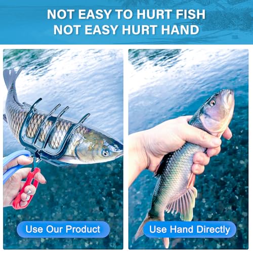 3 Claw Fish Gripper, Metal Fishing Pliers Gripper, Non-Slip Fish Grabber Tool, Multifunctional Fish Grips Clamp for Catch and Release, Lightweight Fishing Accessories - color: 3 Claw