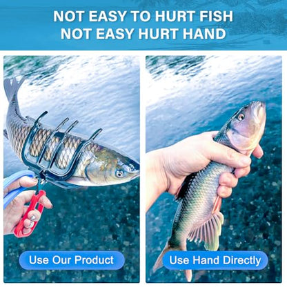 3 Claw Fish Gripper, Metal Fishing Pliers Gripper, Non-Slip Fish Grabber Tool, Multifunctional Fish Grips Clamp for Catch and Release, Lightweight Fishing Accessories - color: 3 Claw