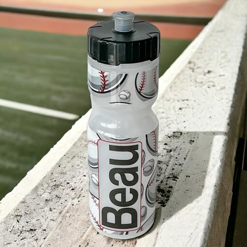 50 Strong | Personalized Kids Sports Water Bottle, 22 oz, Baseball - color: Baseball - Custom