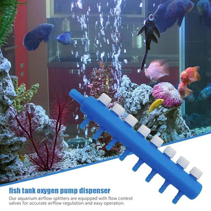 Fish Tank Air Control Valve - Aquarium Air Tubing Valves | Aquarium Airs Splitter, Fish Tank Airs Splitter, Aquascaape Oxygen Supply Adjuster Lever, Airline Tube Connector, Bubble Pump Distribution - size: 8 heads
