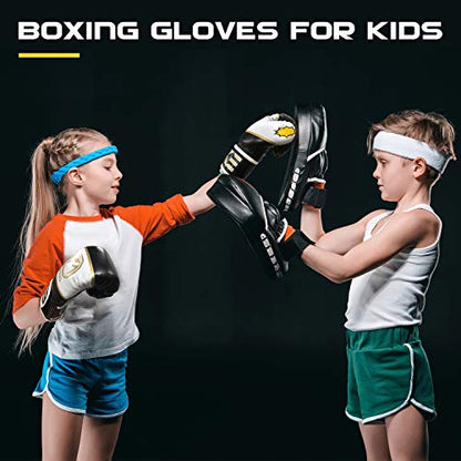 CKE Boxing Gloves for Kids Ages 5-12, Beginner Punch Bag Training Gloves - color: BLACK