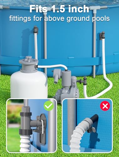 Plunger Valve with Pipe Holder & Pool Hose Adapter, Above Ground Pool Pump Replacement Parts Compatible with I*tex/Col*m*n Pool, 2 Pack