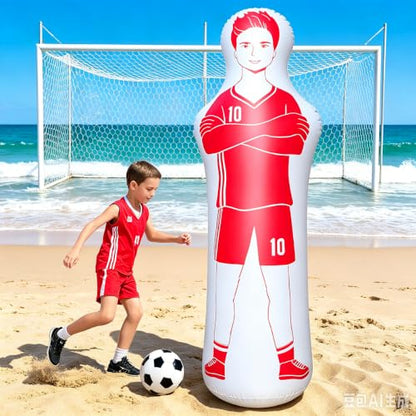 ZHUYNXIR Inflatable Soccer Dummy, Soccer Training Equipment, Inflatable Dummy Goalkeepr Air Mannequin Free Kick Wall Goalkeeper Defender Training for Children Adults - color: 160 dummy-red