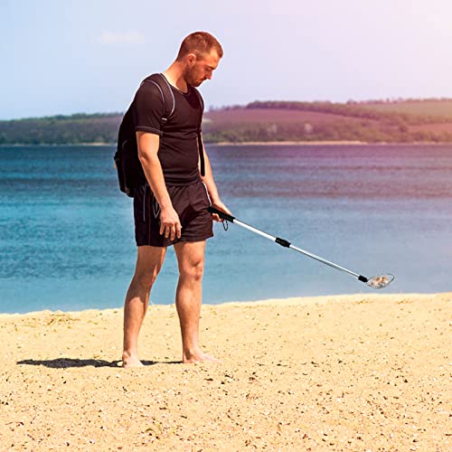 3 Pack Sand Sifter Tools - Beach Scoop for Beachcombing Shell & Rock，Shark Tooth Sifter Collect Seashell Hunting Rocks Sifting, 32.6” Long Adjustable Telescoping Shovel with 4.1” Sieve Basket