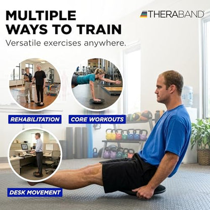 THERABAND Wobble Board, Round Balance Trainer, Core Strength, Non-Slip | Round wobble board for balance, agility, and core strength training in physical therapy - style: Wobble Board