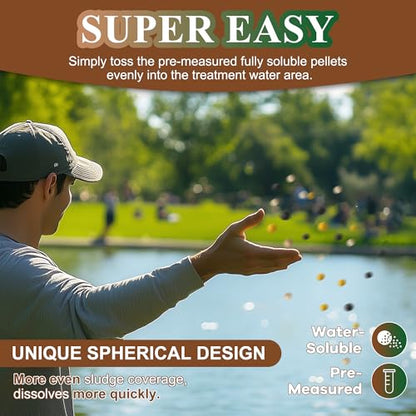 Dr.Raifya’s Muck Reducer 6 LB – Natural Pond Sludge & Odor Treatment, All-in-One Enhanced Cleaning Power in Ponds & Lakes, Beneficial Bacteria Safe for Fish, Pets & Wildlife, Treats Up to 48,000 Sq Ft