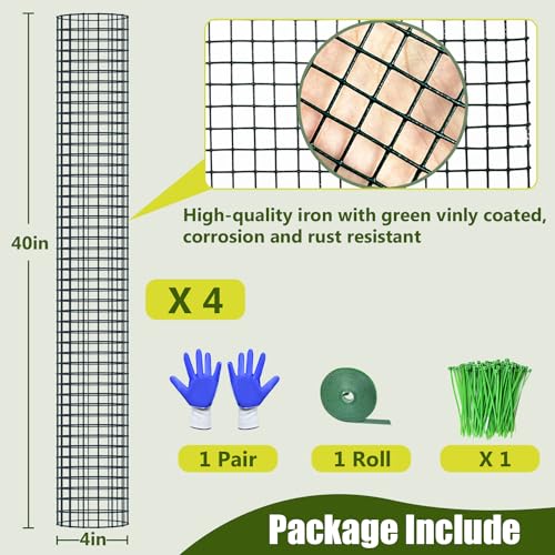4 Pack Metal Moss Pole, 40" Moss Poles for Plants Monstera, Stackable Sphagnum Moss Pole for Plants Work with Sphagnum Moss(4 Pack 40") - color: 4 Pack 40"