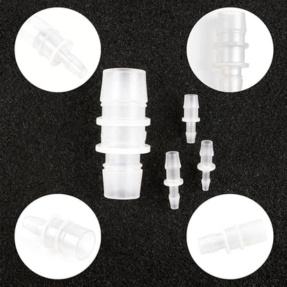 Plastic Hose Barb Reducer Fitting 3/8" to 1/4" Barbed Reducing Union Adapter Splicer Mender Joint Fitting (Pack of 2) - size: 3/8-1/4