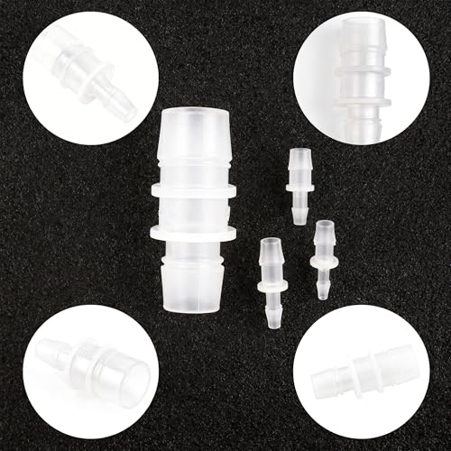 Plastic Hose Barb Reducer Fitting 3/4" to 5/8" Barbed Reducing Union Adapter Splicer Mender Joint Fitting (Pack of 2) - size: 3/4-5/8