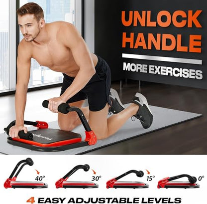 Yes4All Ab Crunch Machine For Total Body & Core Abdominal, Situp Lockable With Ergonomic Foam Handle & 2 Resistance Bands