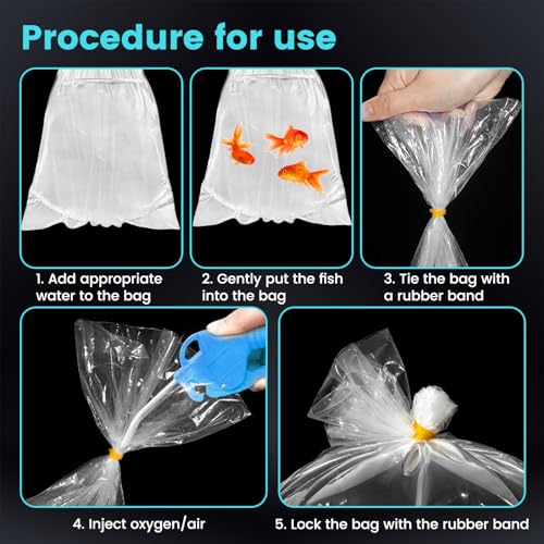 100 Pack Live Fish Bags, 10x20” Round Bottom Double Seal Clear Fishery Bags, Leak-Proof Fish Transport Shipping Bag, HDPE Bag for Freshwater & Saltwater (Ultimate 3 mil)