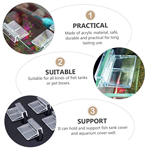 UKCOCO Acrylic Fish Tank Support Bracket Transparent Aquarium Cover Holder Easy Installation for Secure Lid Support for Aquatic Pets