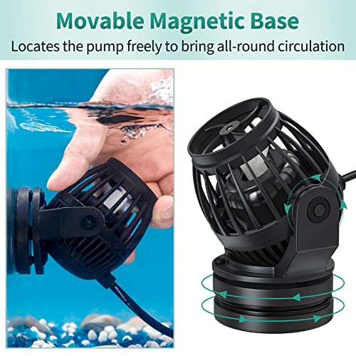 Uniclife 2100 GPH Aquarium Wave Maker for 60-120 Gallon Fish Tanks Adjustable Circulation Pump with Controller and Magnet Mount for Marine Freshwater Aquarium Circulation Pond - size: 60-120 Gallon