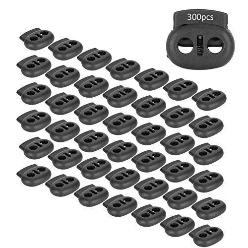 AYNEFY Double Hole Spring Cord Locks, Round Ball Plastic Spring Cord Locks End Stopper Fastener Slider Toggles for Drawstrings Sweatpants Lanyard Paracord
