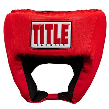 TITLE Boxing Classic USA Boxing Competition Open Face Headgear - Approved for Sparring & Competition; Protects Face & Chin - color: Red, size: Medium
