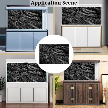 CREATCABIN Aquarium Background Fish Tank Background Self-Adhesive Stickers Decals Decor Home Office Aquariums Gift for Fishkeeping Enthusiasts Aquascaping Hobbyists 23.62x11.81 Inch Cascading Stone - style: Cascading stone