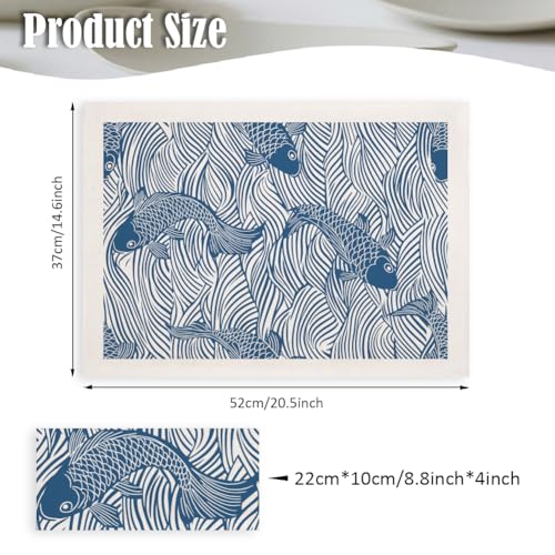 SUPERDANT 5PCS Fish and Waves Underglaze Paper Transfer Chinese Style Transfer Paper for Clay Ceramic Porcelain Under Glaze Transfers for Pottery Enamel Decals Blue Underglaze Papers Handcrafted Gifts - style: Fish and Waves
