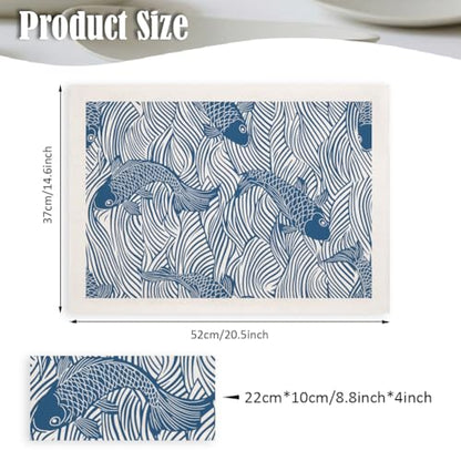 SUPERDANT 5PCS Fish and Waves Underglaze Paper Transfer Chinese Style Transfer Paper for Clay Ceramic Porcelain Under Glaze Transfers for Pottery Enamel Decals Blue Underglaze Papers Handcrafted Gifts - style: Fish and Waves
