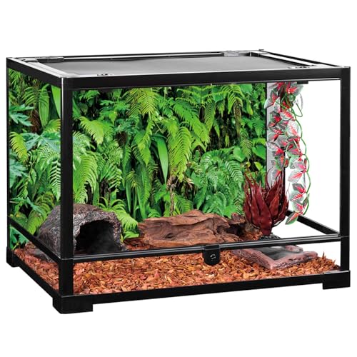 AWERT 48x18 inches Tropical Terrarium Background Tropical Plants Leaves Aquarium Background Rainforest Reptile Habitat Background Vinyl