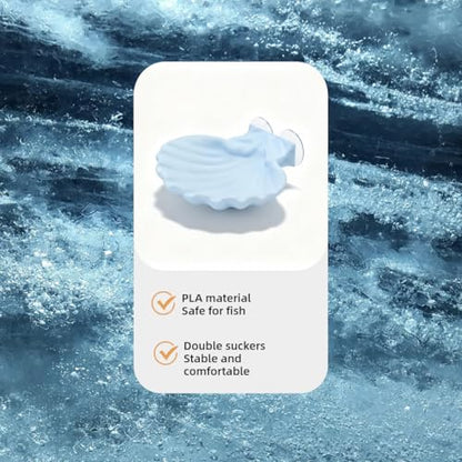 Betta Fish Hammock, Shell Pad with Strong Suction Cup Natural Resting Bed for Bettas Soft Fin-Safe Silicone Betta Fish Tank Decor and Accessories (White)