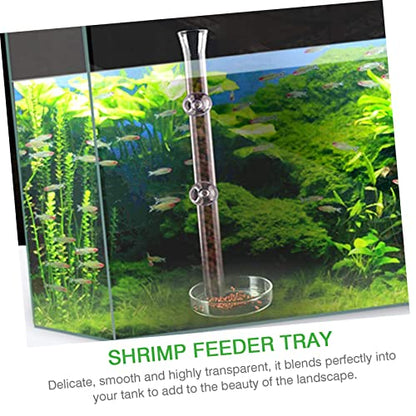 Happyyami 1set Glass Shrimp Feeder Tube Dish for Aquariums Feeding Accessory Cup Design for Fish Tanks and Shrimp Care - size: 6X6X25CM