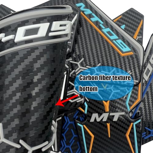For MT-09 MT09 SP MT 09 SP 2025 Non-slip carbon fiber texture bottom side fuel tank stickers 3D embossed rubber fuel tank pads fuel tank knee pads mt09 mt-09 sp 2021-2025 motorcycle accessories (blue) - color: Blue