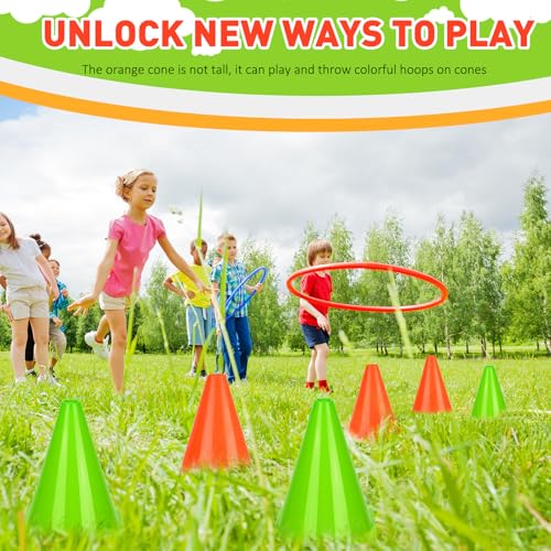Reginary 40 Pcs Training Cones for Sports, 7 Inch - color: Orange, Green