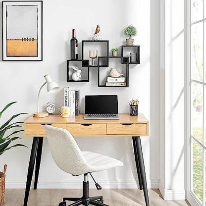 Danya B. Blocchetto Intersecting Cubes Wall Shelf Unit - Horizontal or Vertical - Black