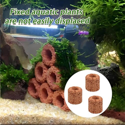 10 Pcs Aquatic Plant Fixed Ring Comes with Wrapped Cotton, 25mm/0.98inch Water Plants Cultivation Rings Ceramic Plant Pots for Aquarium Landscaping/Fish Enthusiasts - size: 25mm/0.98inch