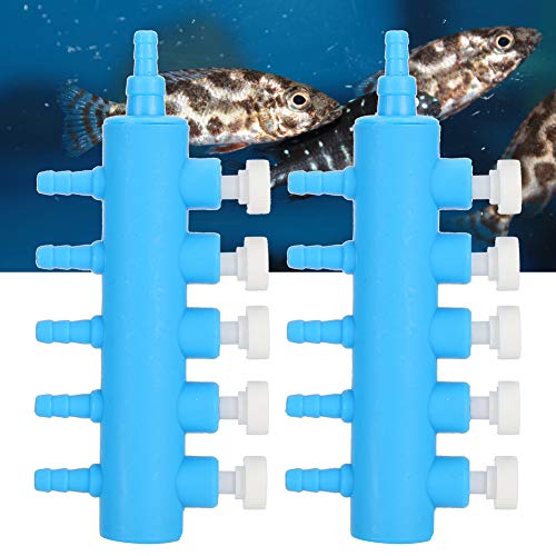 2PCS Air Distributor Plastic Fish Splitter Aquarium Air Control Lever Valve Distributor Control Air Pump Accessories with Valve - color: 5 Way