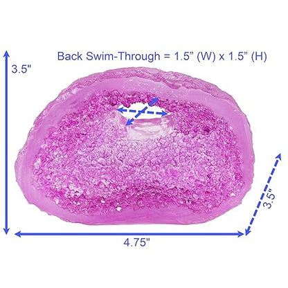 Penn-Plax Deco-Replicas Crystal Cave Aquarium Decor - Crystal Ornament with Hiding Space - Ideal for Territorial Fish - Durable Resin for Fresh & Saltwater Tanks - Amethyst Purple, 3.9 x 2.8 x 4.2 in