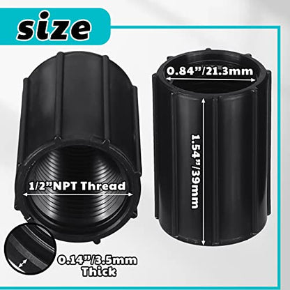 10 Pcs 1/2 Inch PVC Double Female Threaded Coupling Sprinkler Extension Riser Pipe Fitting Garden Drip Irrigation System NPT Coupler for Irrigation Tube Yard Sprinkler Riser Accessories
