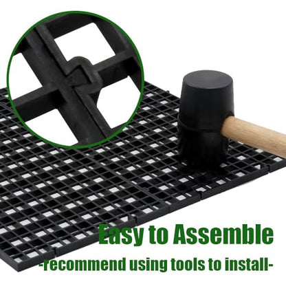 LINLAN Fish Tank Anti-Jump Set, Aquarium Lid, 8 Pieces Plastic Grid with 6 Brackets and 20 Cable Ties, Cover for Rimless Aquarium