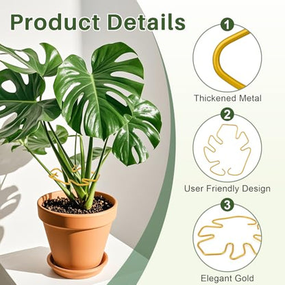 Monstera Plant Support for Indoor Plants Metal Plant Stem Holder Plant Support Ring for Climbing Plants Stem Stabilizer (6.29 * 7.08inch/ 5) - size: 6.3*7.1/5