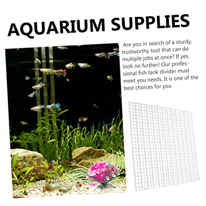 Garneck 1set Aquarium Isolation Grid Panel Fish Tank Divider Suction Cups Easy Installation for Fish Breeding and Mixed Aquatic Environments Clips