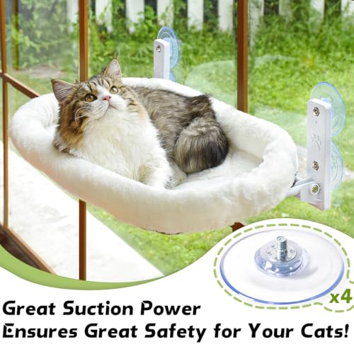 AMOSIJOY 4 Pack Cat Window Perch Suction Cup, Strong Adhesive Replacement Suction Cup with Screws for Foldable & Cordless Cat Window Hammock Seat