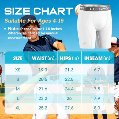 Boys Compression Shorts with Cup Pocket Base Layer Underwear