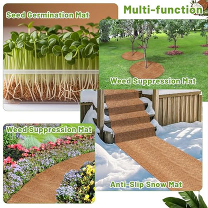 Coco Liner Roll, 16 x 120 Inch Coconut Fiber Liners for Planters, Natural Coco Coir Mats Sheet for Flower Basket, Garden Decoration, Reptile Carpet, Animal Pet Pad, Window Box, DIY Moss Pole - size: 16x120 Inch