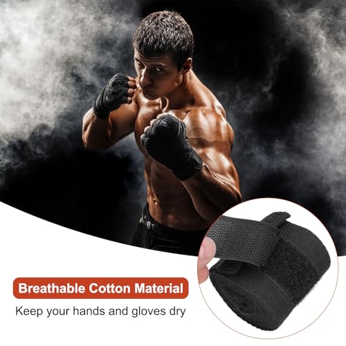 PATIKIL Boxing Hand Wraps Length Elastic Boxing Wraps - color: Black, size: 98 Inch/197 Inch