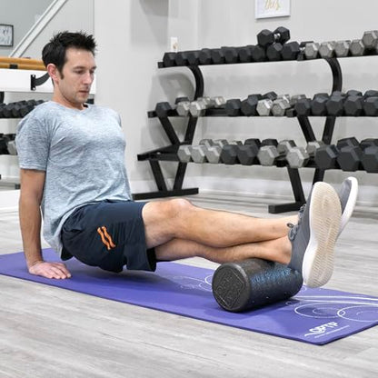 OPTP AXIS Firm Density Foam Roller – Round, Black, 12"L X 6" | High density firm foam roller for physical therapy, yoga, Pilates, fitness exercise & sports training, Heat-molded EPP foam - color: Black - 12" X 6" Round