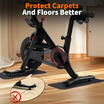 THAILE 2-Pack Bike & Rowing Machine Mats, 4mm, for Peloton & Yosuda | Stability & Cushioning Reduces noise and vibration under Peloton-compatible bikes, spin bikes, treadmills and walking pads. - size: 23.6"L x 11.8"W x 0.14"Th