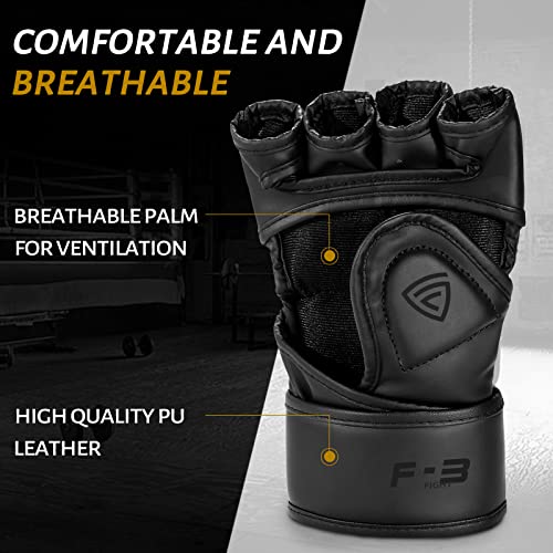 MMA Gloves for Sparring,Muay Thai,Training - color: Black/Black, size: Medium