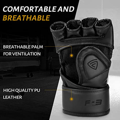 MMA Gloves for Sparring,Muay Thai,Training - color: Black/Black, size: Large