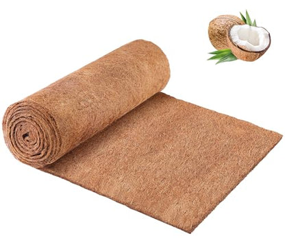 Coco Liner Roll, 16 x 120 Inch Coconut Fiber Liners for Planters, Natural Coco Coir Mats Sheet for Flower Basket, Garden Decoration, Reptile Carpet, Animal Pet Pad, Window Box, DIY Moss Pole - size: 16x120 Inch