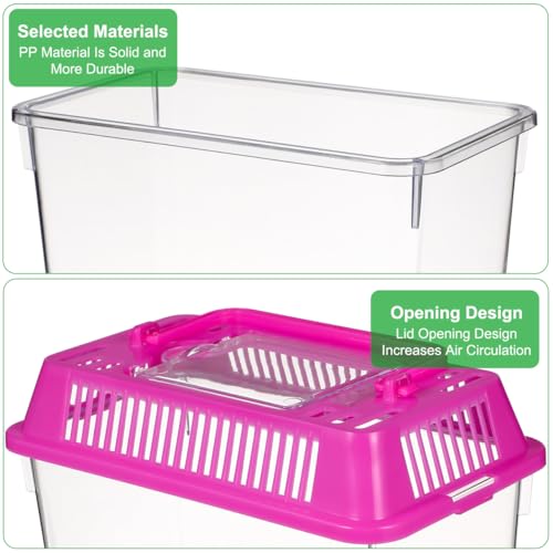 POPETPOP Portable Fish Tank 5.90X4.33X3.74 Inch Handheld Aquarium Transparent Turtle Box Plastic Fish Carrier Small Aquarium for Travel and Pet Breeding