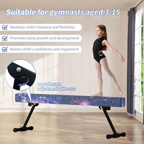 EL&IT·Wings 6/8ft Gymnastic Balance Beam,Adjustable High and Low Level Floor Beam - color: Universe, size: 6FT
