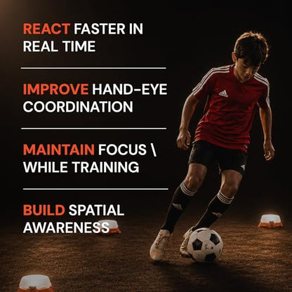 Reaction Training Kit – 6 Smart Agility & Reflex Benchmarking Lights for Athletes, Coaches & Physical Therapy | App-Controlled Cognitive & Speed Training | Portable Performance Training Kit