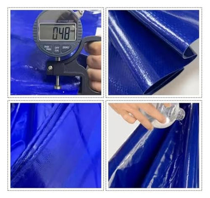 Durable PVC Canvas Stock Tank for Koi Pond, Portable Temporary Holding Tank, Easy Setup Outdoor Fish Container (450gsm, 7.87x6.23x2.95ft)